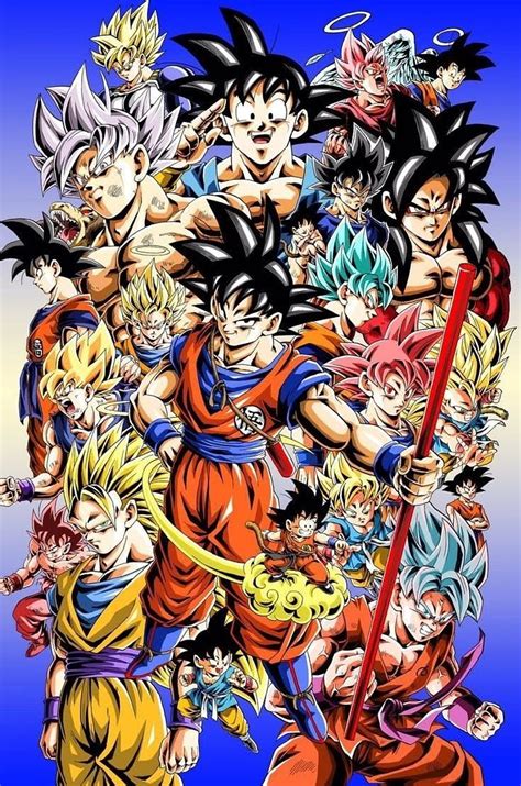 all of goku's forms|goku buff form.